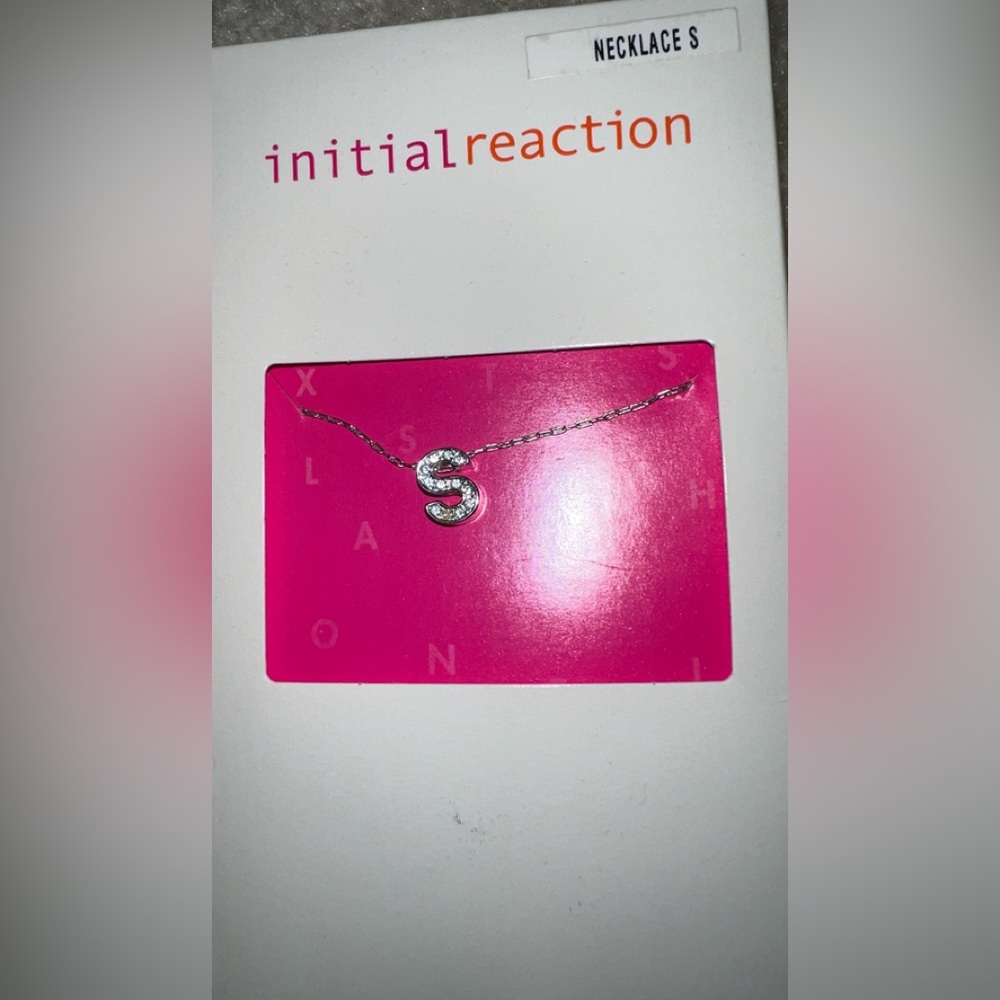 NIB ‘S’ Rhinestone Necklace